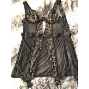 Mesh and lace Victoria’s Secret Teddy 34B NWOT